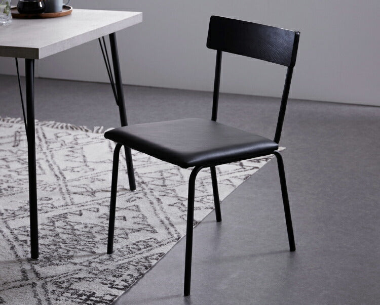 ダイニングチェア ブラック 2脚セット ダイニング チェア 背もたれ付き クッション付き おしゃれ 黒 チェア イス 椅子