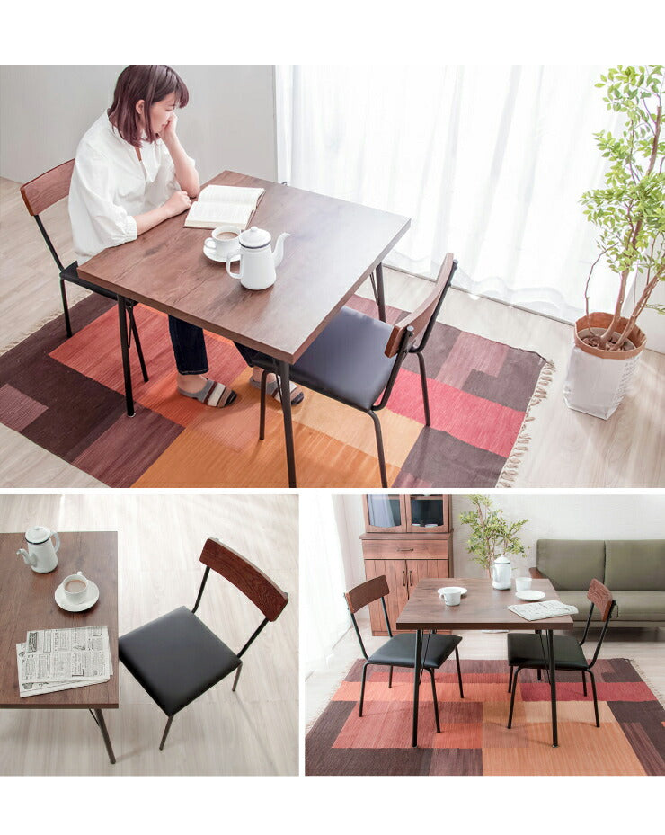 ダイニングテーブル正方形 80×80cm 木製 アイアン テーブル シンプル モダン おしゃれ ダイニング 新生活(代引不可)