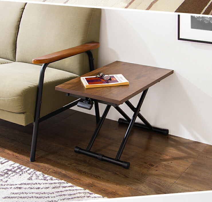 テーブル ガス圧昇降式 ミニテーブル 40×60 コンパクト 折りたたみ おしゃれ リビング 在宅勤務 テレワーク 新生活 一人暮らし 昇降テーブル センターテーブル ローテーブル サイドテーブル リフティングテーブル 北欧