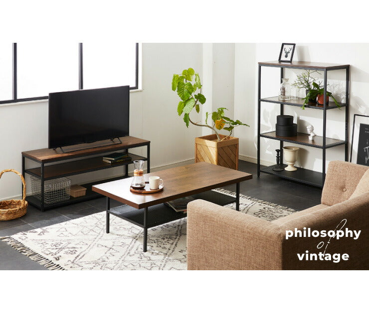 【在庫処分】ヴィンテージ調 スチールラック 4段 幅84.5cm 木製 スチール ラック シェルフ 本棚 オープンラック アイアンシェルフ 収納棚