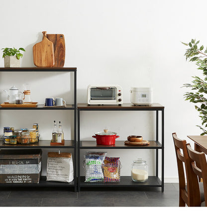 【在庫処分】ヴィンテージ調 スチールラック 4段 幅84.5cm 木製 スチール ラック シェルフ 本棚 オープンラック アイアンシェルフ 収納棚