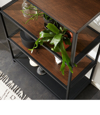 【在庫処分】ヴィンテージ調 スチールラック 4段 幅84.5cm 木製 スチール ラック シェルフ 本棚 オープンラック アイアンシェルフ 収納棚