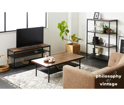 【在庫処分】スチールラック 3段 幅85cm 奥行40cm 高さ84cm 木目 スチール 高耐久性 ブラック ヴィンテージ調 モダン シンプル おしゃれ ラック シェルフ オープンラック アイアンシェルフ 本棚 収納棚 棚