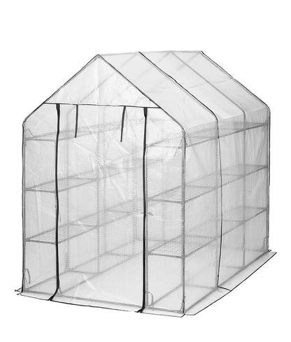 ビニール温室 大型 ラック付き 6段 214cm ブラック 組み立て簡単 工具不要 ビニールハウス サイクルハウス 自転車収納 フラワーラック ガーデンハウス フラワーハウス ラック ベランダ 家庭用