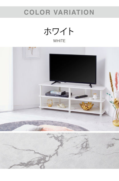 コーナーテレビ台 組み立て簡単 おしゃれな大理石柄 42インチまで対応 テレビラック ローボード テレビボード システムラック おしゃれ かわいい 韓国インテリア オープンラック 棚 シェルフ