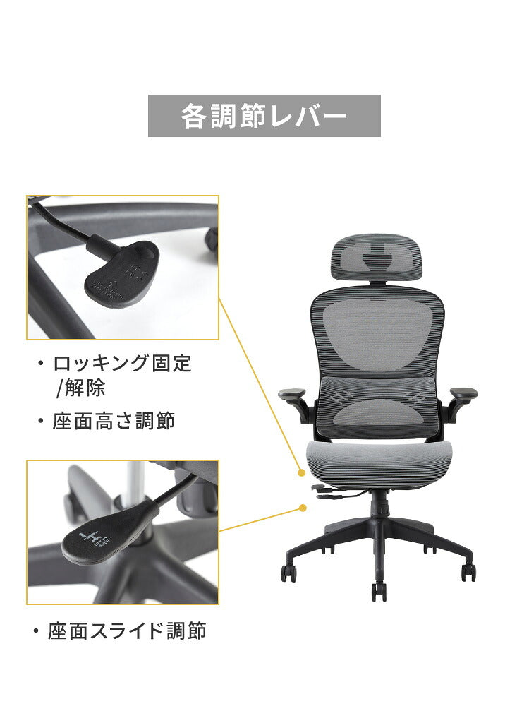オフィスチェア 高機能チェア 独立ランバーサポート エラストマーメッシュ採用 ヘッドレスト付き ワークチェア デスクチェア メッシュ おしゃれ 椅子