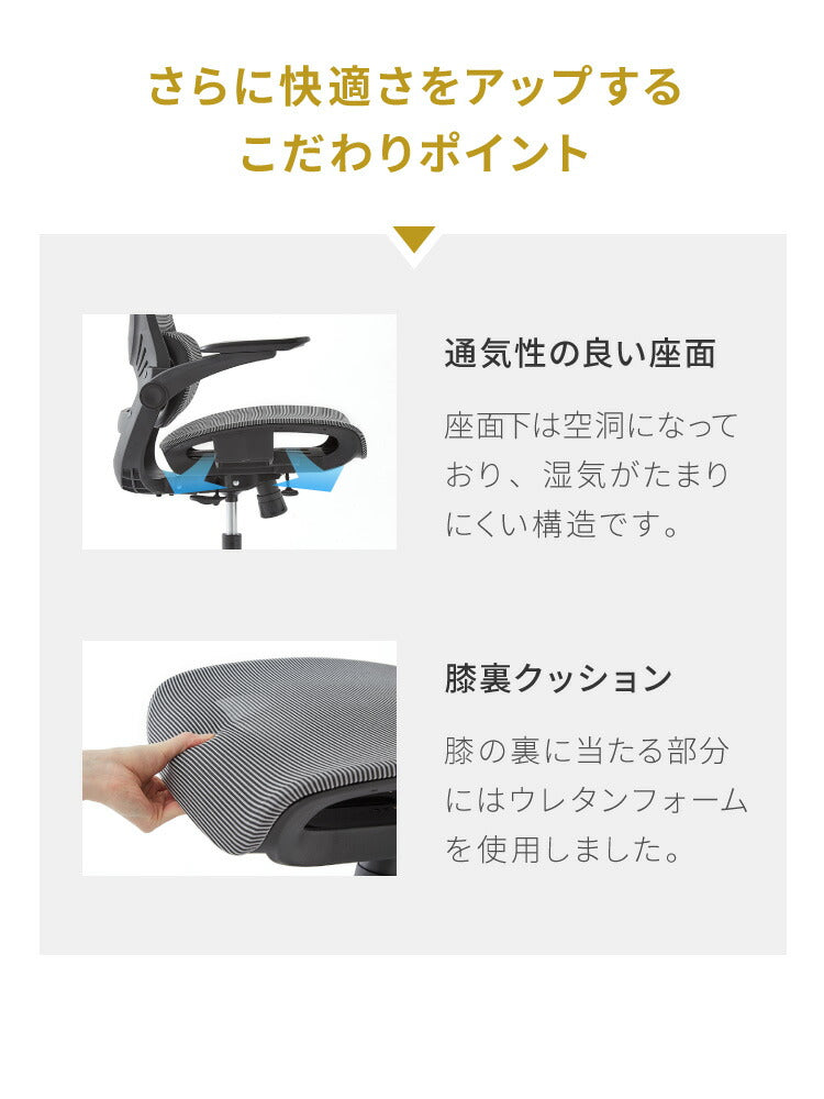 オフィスチェア 高機能チェア 独立ランバーサポート エラストマーメッシュ採用 ヘッドレスト付き ワークチェア デスクチェア メッシュ おしゃれ 椅子