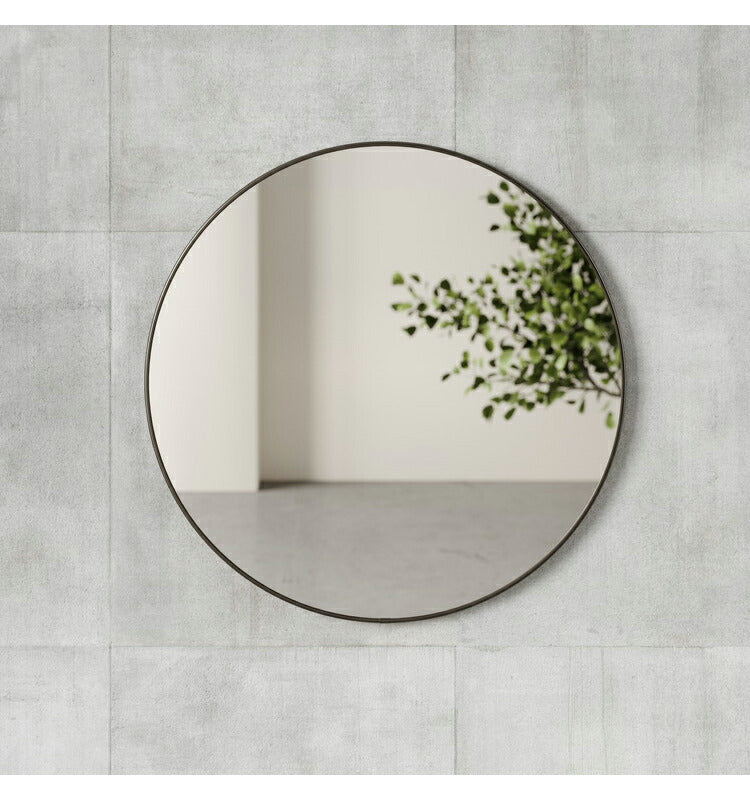 【5%OFF】アンブラ 鏡 ベッドルーム フーバ ミラー 86×86cm チタニウム ミラー インテリア 雑貨 玄関 寝室 デザイン レイアウト ギフト プレゼント(代引不可)