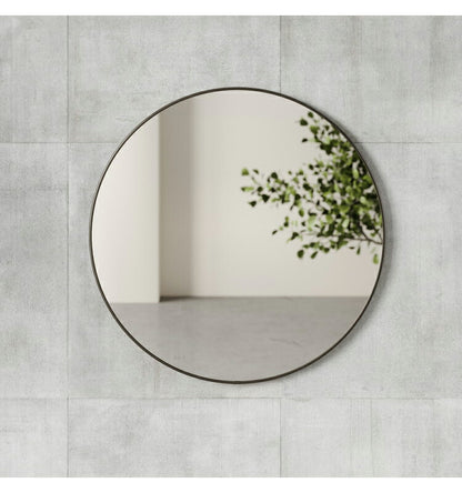 【5%OFF】アンブラ 鏡 ベッドルーム フーバ ミラー 86×86cm チタニウム ミラー インテリア 雑貨 玄関 寝室 デザイン レイアウト ギフト プレゼント(代引不可)