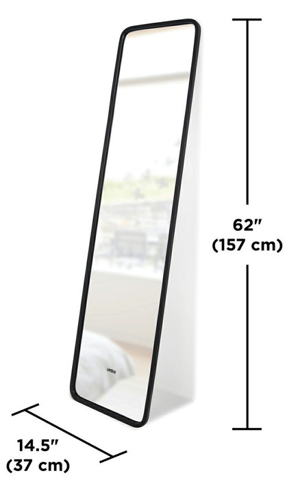 アンブラ 鏡 ベッドルーム ハブ ラニングミラー 157x37cm ブラック ミラー インテリア 雑貨 玄関 寝室 デザイン レイアウト ギフト プレゼント(代引不可)