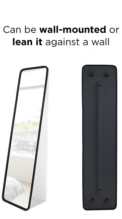 アンブラ 鏡 ベッドルーム ハブ ラニングミラー 157x37cm ブラック ミラー インテリア 雑貨 玄関 寝室 デザイン レイアウト ギフト プレゼント(代引不可)