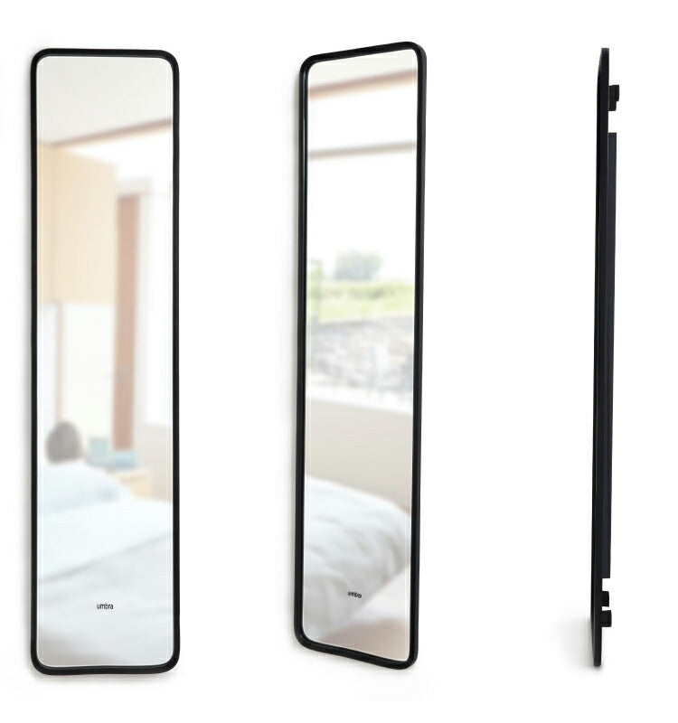 アンブラ 鏡 ベッドルーム ハブ ラニングミラー 157x37cm ブラック ミラー インテリア 雑貨 玄関 寝室 デザイン レイアウト ギフト プレゼント(代引不可)
