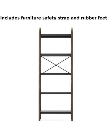 シェルフ おしゃれ オープンシェルフ オープンラック 5段ラック ブラック ウォルナット アンブラ ベルウッド 天然木 インテリア 雑貨 デザイン レイアウト ギフト プレゼント(代引不可)