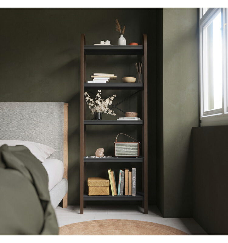 シェルフ おしゃれ オープンシェルフ オープンラック 5段ラック ブラック ウォルナット アンブラ ベルウッド 天然木 インテリア 雑貨 デザイン レイアウト ギフト プレゼント(代引不可)