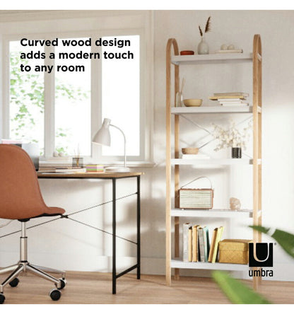 シェルフ おしゃれ オープンシェルフ オープンラック 5段ラック ホワイト ナチュラル アンブラ ベルウッド 天然木 インテリア 雑貨 デザイン レイアウト ギフト プレゼント(代引不可)