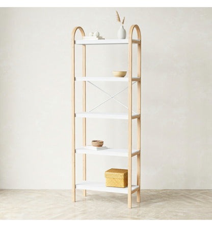 シェルフ おしゃれ オープンシェルフ オープンラック 5段ラック ホワイト ナチュラル アンブラ ベルウッド 天然木 インテリア 雑貨 デザイン レイアウト ギフト プレゼント(代引不可)