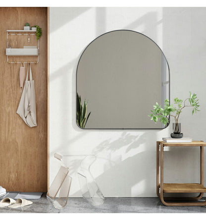 【5%OFF】アンブラ 鏡 ベッドルーム フーバ アーチド ミラー 86x91cm チタニウム インテリア 雑貨 玄関 寝室 デザイン レイアウト ギフト プレゼント(代引不可)