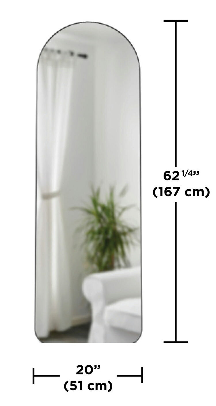 アンブラ 鏡 ベッドルーム フーバ リーニングミラー 約51x157cm チタニウム インテリア 雑貨 玄関 寝室 デザイン レイアウト ギフト プレゼント(代引不可)
