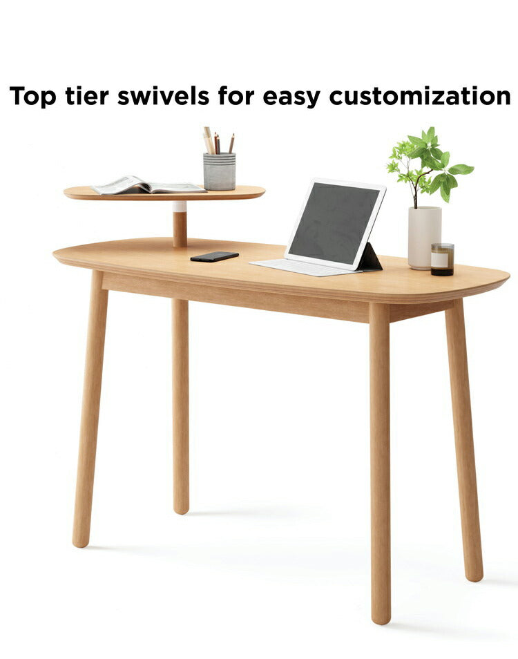 デスク パソコンデスク PCデスク テーブル 幅約120cm 省スペース スウィボデスク ナチュラル アンブラ収納 机 ワークデスク オフィスデスク おしゃれ 北欧 かわいい(代引不可)
