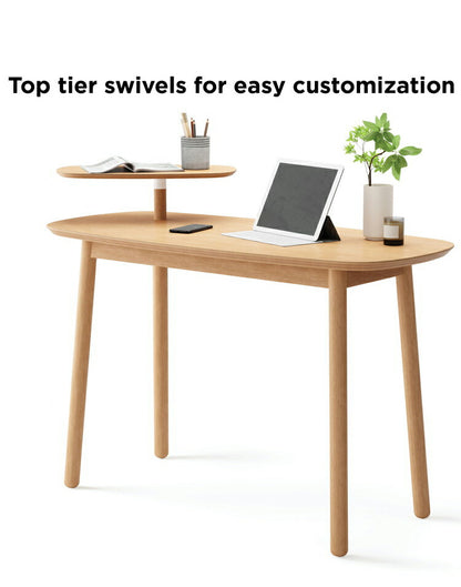 デスク パソコンデスク PCデスク テーブル 幅約120cm 省スペース スウィボデスク ナチュラル アンブラ収納 机 ワークデスク オフィスデスク おしゃれ 北欧 かわいい(代引不可)