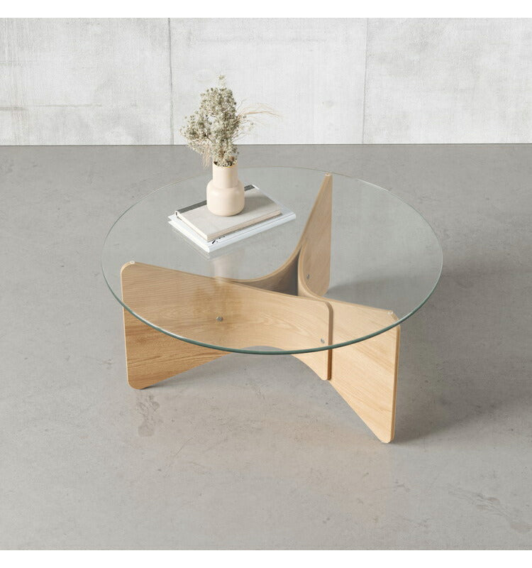 ガラステーブル アンブラ 84cm コーヒーテーブル マデラ テーブル 机 インテリア ガラス デザイン レイアウト ギフト プレゼント(代引不可)