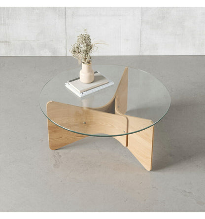 ガラステーブル アンブラ 84cm コーヒーテーブル マデラ テーブル 机 インテリア ガラス デザイン レイアウト ギフト プレゼント(代引不可)