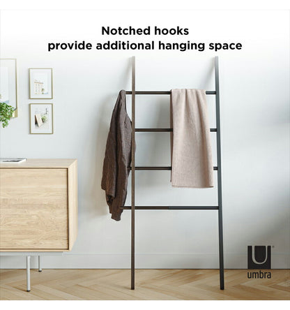 ラダーハンガー ウォルナット フレーム アンブラ ハブラダー コートハンガー ハンガーラック 壁面 収納 ラック ラダーラック 約 幅50 cm ラダー シェルフ ハンガー(代引不可)