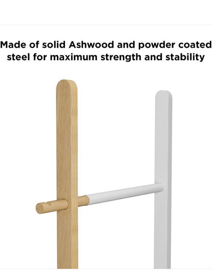 ラダーハンガー ホワイト フレーム アンブラ ハブラダー コートハンガー ハンガーラック 壁面 収納 ラック ラダーラック 約 幅50 cm ラダー シェルフ ハンガー(代引不可)