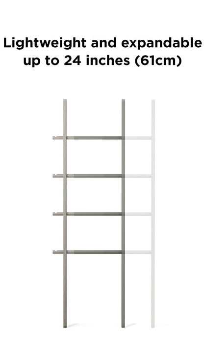 ラダーハンガー グレー フレーム アンブラ ハブラダー コートハンガー ハンガーラック 壁面 収納 ラック ラダーラック 約 幅50 cm ラダー シェルフ(代引不可)