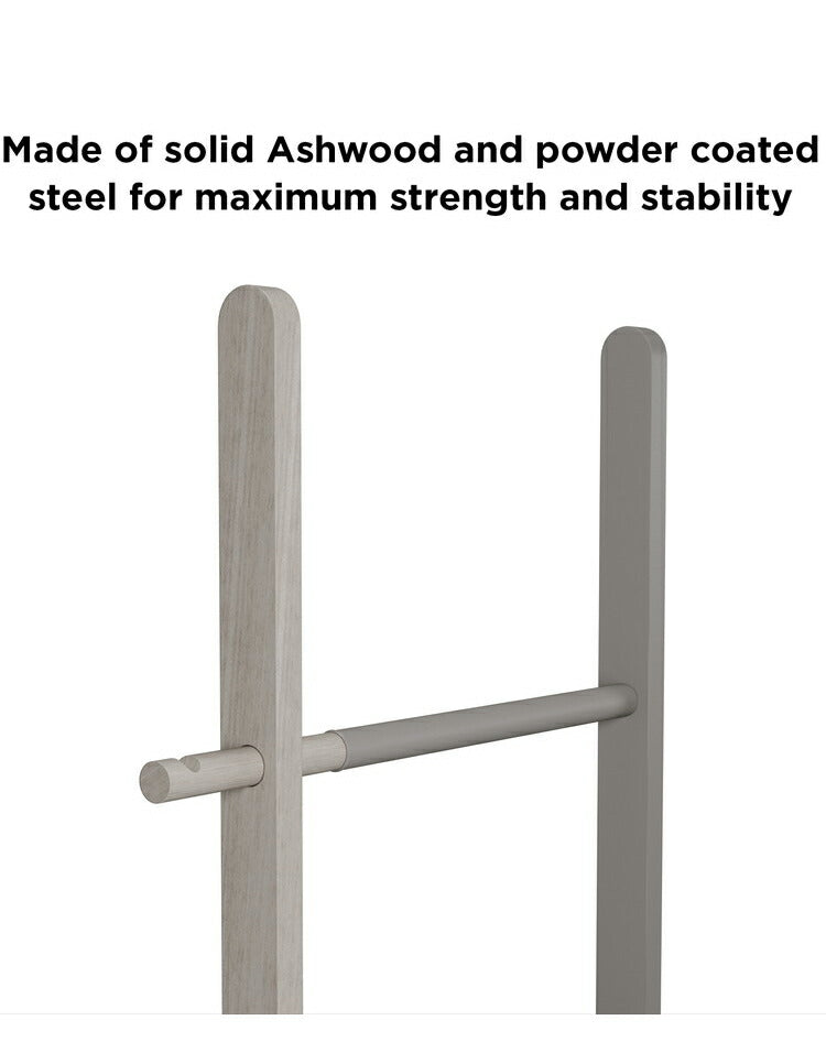 ラダーハンガー グレー フレーム アンブラ ハブラダー コートハンガー ハンガーラック 壁面 収納 ラック ラダーラック 約 幅50 cm ラダー シェルフ(代引不可)