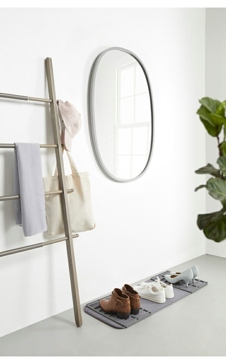 ラダーハンガー グレー フレーム アンブラ ハブラダー コートハンガー ハンガーラック 壁面 収納 ラック ラダーラック 約 幅50 cm ラダー シェルフ(代引不可)