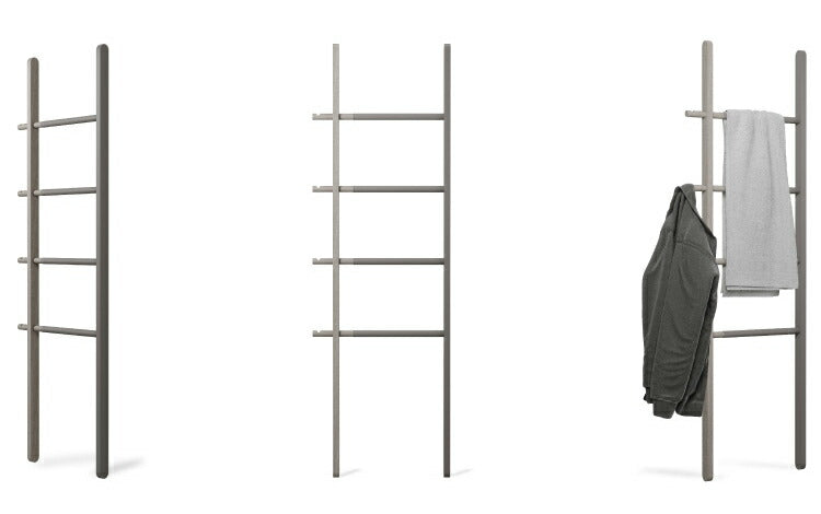 ラダーハンガー グレー フレーム アンブラ ハブラダー コートハンガー ハンガーラック 壁面 収納 ラック ラダーラック 約 幅50 cm ラダー シェルフ(代引不可)