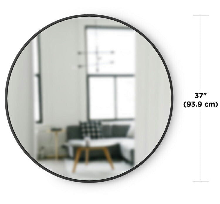 【5%OFF】鏡 ハブミラー 94×94cm ブラック umbra アンブラ ウォール ミラー 壁掛け 鏡 インテリア 姿見 丸型 黒 玄関 寝室 デザイン レイアウト ギフト プレゼント(代引不可)