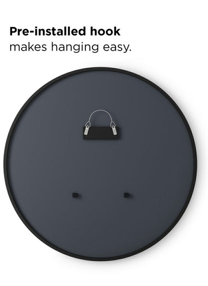 【5%OFF】鏡 ハブミラー 94×94cm ブラック umbra アンブラ ウォール ミラー 壁掛け 鏡 インテリア 姿見 丸型 黒 玄関 寝室 デザイン レイアウト ギフト プレゼント(代引不可)