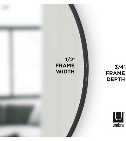 【5%OFF】鏡 ハブミラー 94×94cm ブラック umbra アンブラ ウォール ミラー 壁掛け 鏡 インテリア 姿見 丸型 黒 玄関 寝室 デザイン レイアウト ギフト プレゼント(代引不可)