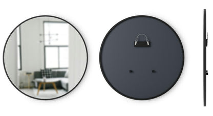 【5%OFF】鏡 ハブミラー 94×94cm ブラック umbra アンブラ ウォール ミラー 壁掛け 鏡 インテリア 姿見 丸型 黒 玄関 寝室 デザイン レイアウト ギフト プレゼント(代引不可)