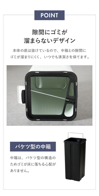 ゴミ箱 Galva(ガルバ)スクエアダストBOX 30L マットカラー ごみ箱 ふた付き おしゃれ トラッシュカン ダストボックス 収納 インテリア(代引不可)