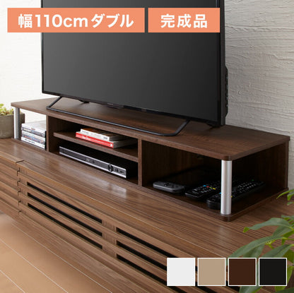 テレビ台 TV台 テレビボード ローボード 完成品 ちょい足しラック 高さ調整 高さ調節 幅110 ダブル おしゃれ 北欧 49型 49V ヴィンテージ アンティーク(代引不可)