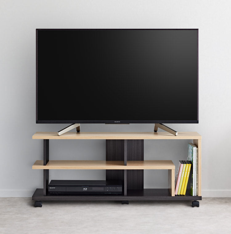 テレビ台 FEL ナチュラル木目/アッシュグレー AS-FEL980 [ASFEL980] 43V型対応 キャスター付き ローボード TV台(代引不可)