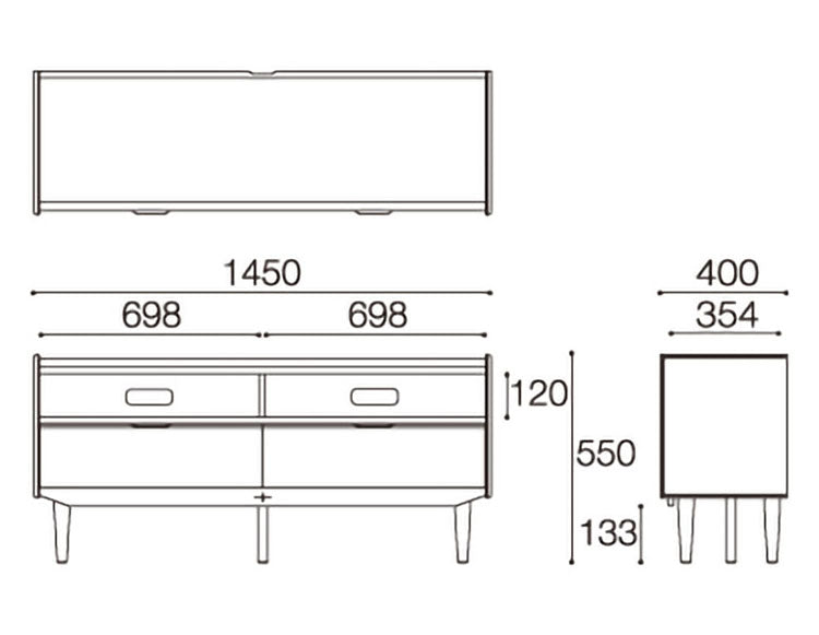 エッダ EDDA AVボード テレビ台 北欧ビンテージスタイル シンプルデザイン オイルフィニッシュでナチュラル&ハンドメイド ハイクオリティロープライス 145cm×40cm TV テレビ 37V~52V(代引不可)【開梱設置】