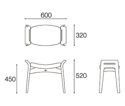 エッダ EDDA スツール 北欧ビンテージスタイル シンプルデザイン オイルフィニッシュでナチュラル&ハンドメイド ハイクオリティロープライス 60cm×32cm 座面ファブリック ドライクリーニング(代引不可)