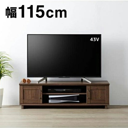 コサロ 木目調 ローボード 幅115 テレビボード ラック テレビラック オープンラック おしゃれ ヴィンテージ 和風 和室 TVラック スリム コンパクト(代引不可)