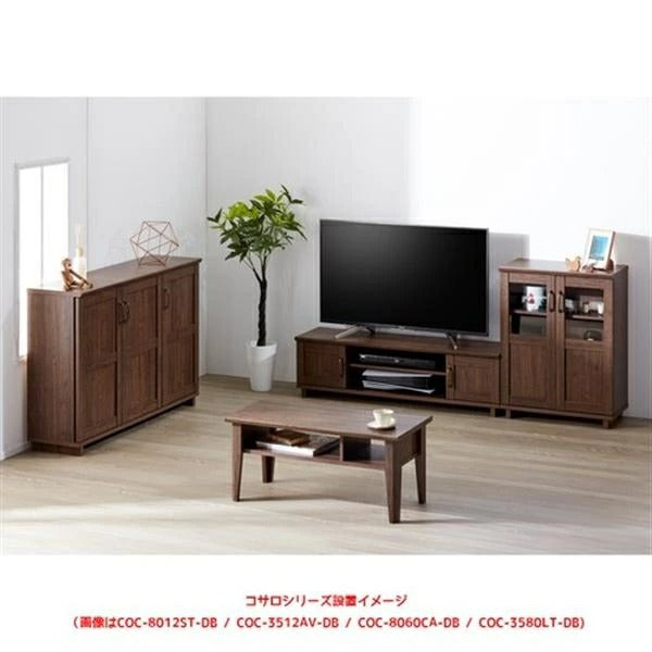 コサロ 木目調 ローボード 幅115 テレビボード ラック テレビラック オープンラック おしゃれ ヴィンテージ 和風 和室 TVラック スリム コンパクト(代引不可)