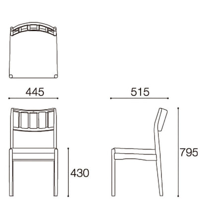 エッダ EDDA ダイニングチェア(2脚1組) 北欧ビンテージスタイル シンプルデザイン オイルフィニッシュでナチュラル&ハンドメイド ハイクオリティロープライス 44.5cm×51.5cm イス いす 椅子 ブラック(代引不可)