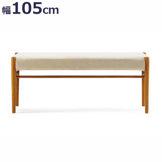 エッダ EDDA ダイニングベンチ 北欧ビンテージスタイル シンプルデザイン オイルフィニッシュでナチュラル&ハンドメイド ハイクオリティロープライス 105cm×36cm ベンチ 椅子 いす イス ホワイト(代引不可)