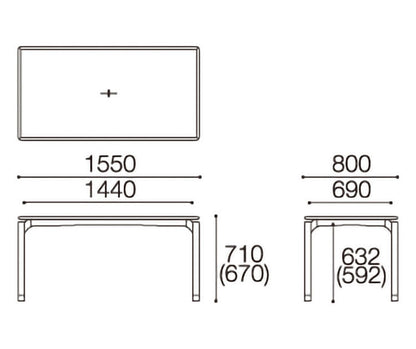 エッダ EDDA ダイニングテーブル 北欧ビンテージスタイル シンプルデザイン オイルフィニッシュでナチュラル&ハンドメイド ハイクオリティロープライス ダイニング テーブル 155cm×80cm 机 継ぎ脚開梱設置 (代引不可)