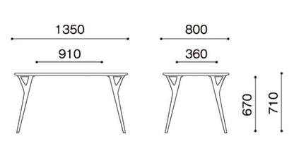 ボスコ BOSCO ダイニングテーブル シンプルデザイン ニューオイルフィニッシュ ナチュラル&ハンドメイド ハイクオリティロープライス 135cm×80cm テーブル 机 ダイニング ダークブラウン開梱設置 (代引不可)