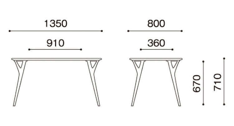 ボスコ BOSCO ダイニングテーブル シンプルデザイン ニューオイルフィニッシュ ナチュラル&ハンドメイド ハイクオリティロープライス 135cm×80cm テーブル 机 ダイニング ダークブラウン開梱設置 (代引不可)