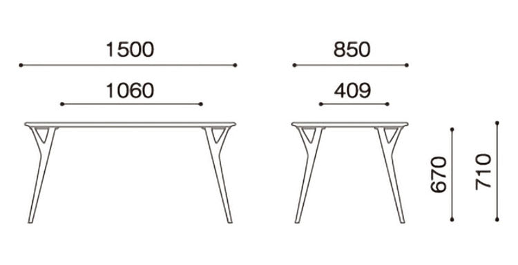 ボスコ BOSCO ダイニングテーブル シンプルデザイン ニューオイルフィニッシュ ナチュラル&ハンドメイド ハイクオリティロープライス 150cm×85cm テーブル 机 ダイニング ダークブラウン開梱設置 (代引不可)