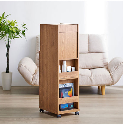 幅30cm コンパクト ドレッサー コスメボックス 鏡付き ミラー 収納 おしゃれ シンプル ナチュラル コンパクト 移動 可動 L-Forme ミラー付き 7段階 角度調整 省スペース 背面収納付き キャスター付き(代引不可)